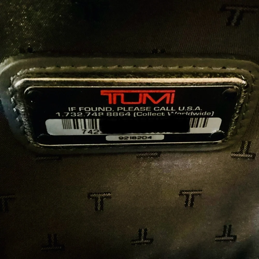Tumi Black leather Laptop Backpack
